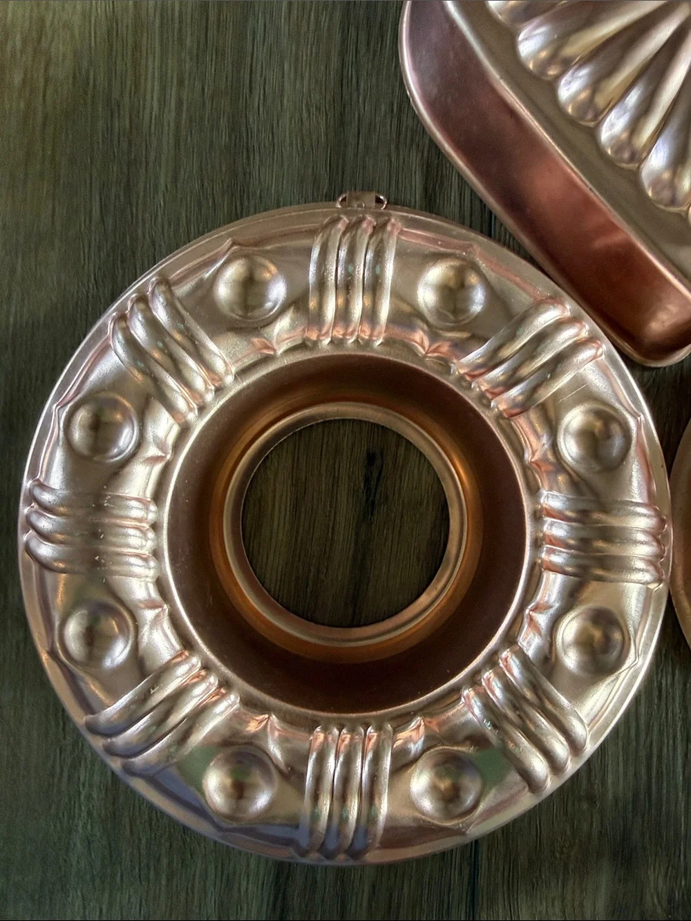Set of 3 Vintage Copper-Tone Decorative Jelly Molds